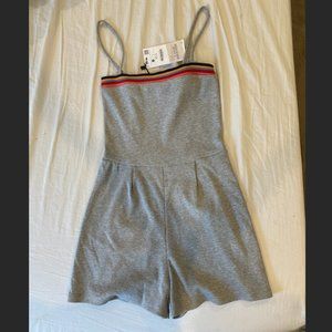Grey Ribbed & Rainbow Tank Romper XS